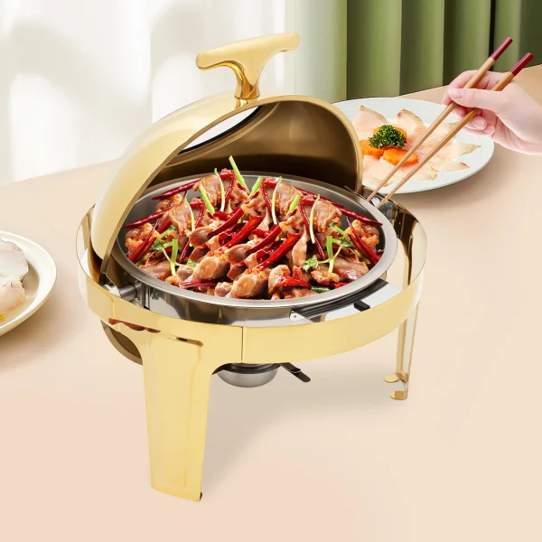 Round Stainless Steel Buffet Chafing Dish Set