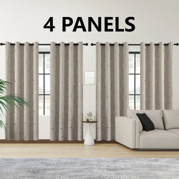 4-Piece Blackout Thermal Insulated Bedroom Curtains