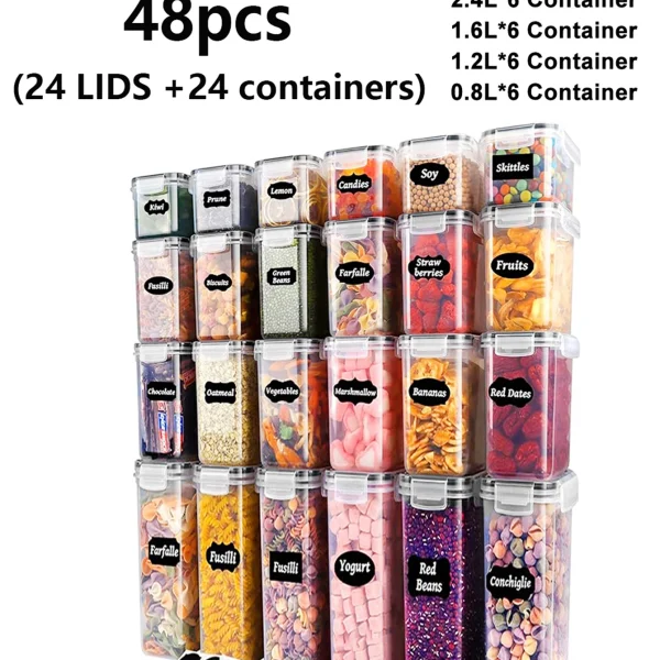 48pcs,Sealed food storage containers with LIDS
