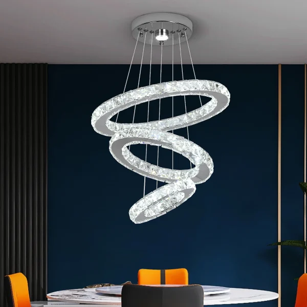 Modern LED Crystal Ring Pendant Chandelier