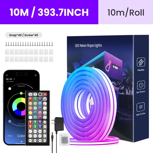 RGB Neon LED Rope Lights with App Control