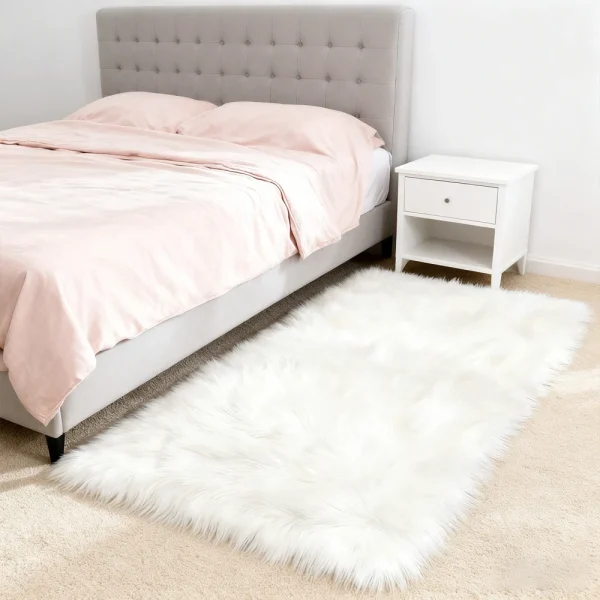10×12 Pink Fluffy Faux Fur Area Rug
