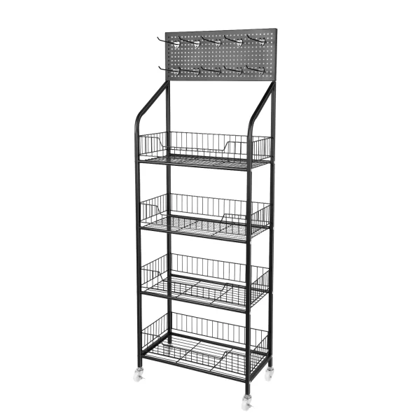 4 Tier Retail Display Rack with Wheels