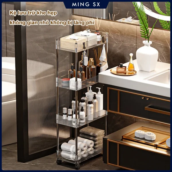 Mobile Storage Rack Trolley Organizer With Wheels